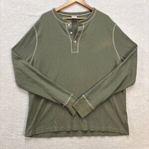 Brooks Brothers Shirt Mens XXL Henley Pullover Long sleeve green thumb hole knit